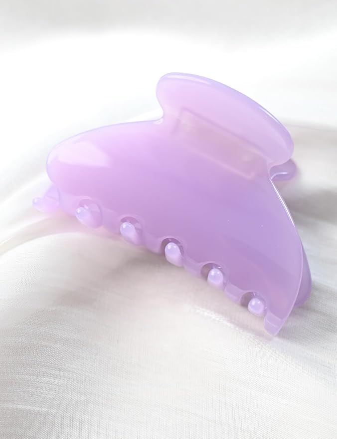 Handmade Celluloid Acetate French Design Barrettes Tortoise Shell Claws Hair Claw Luxury Fashion Accessories Hair Clip for Women (lavender)