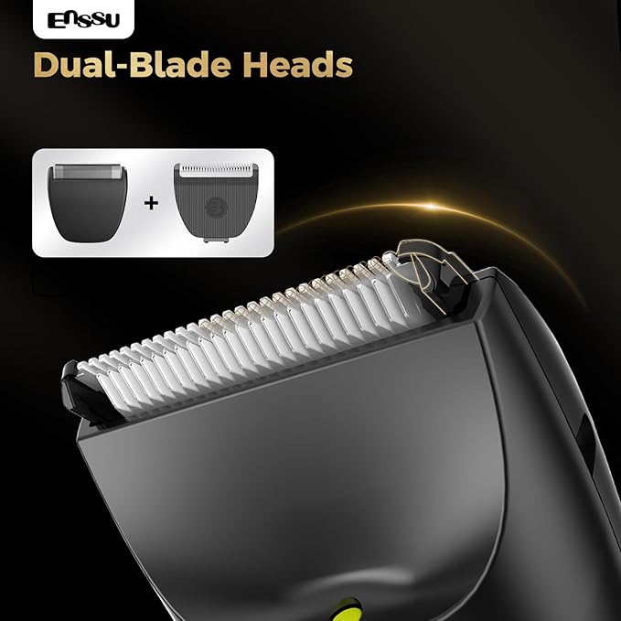 Body Hair Trimmer for Men: 2-in-1 Manscape Trimmer & Shaver with LED Light for Ball/Pubic/Groin,Waterproof Trimmer for Men,No-Nick Shaving,Smooth Grooming