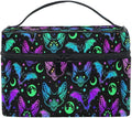 Makeup Bags, Gothic Bats Moons and Stars Makeup Organizer Bags Toiletry Bag Box Travel Cosmetic Bag Make Up Train Case for Women Teen Girl Ladies