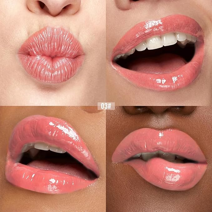 Nourishing Lip Oil, Deep Moisturizing Lip Balm Liquid, Non-Sticky High Shine Lip Gloss, Hydrating Lip Tint for Soft, Smooth, Healthy-Looking Lips, Lightweight Glossy Lip Care for Daily Use-3#