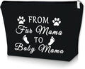 Mom to Be Gifts for Her Black Makeup Bag Pregnancy Announcement Gift for Mom Baby Reveal Gift Cosmetic Bag from Fur Mama to Baby Mama New Mommy Gifts for Women Birthday Christmas Gifts Travel Bag