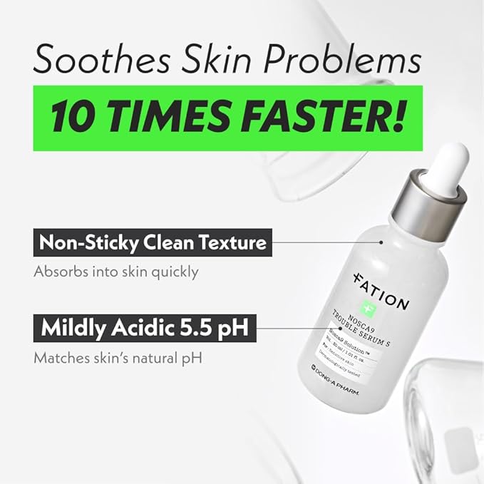 NOSCA9 Soothing Serum S - Rapid Hydrating Calming Serum with 5-Layer Ceramide Complex &Fresh Centella Asiatica, Advanced Barrier Repair for Sensitive Skin Korean Skin Care (2.02 Fl Oz (Pack of 2))
