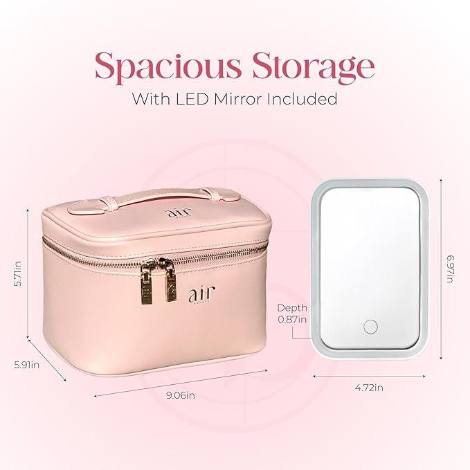 Air Glow Makeup Bag, Cosmetic Travel Case with Zipper Closure