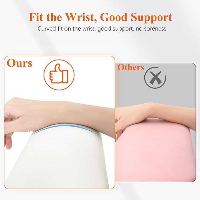 Erasable Arm Rest for Nails Tech, Luxury Nail Arm Rest White Manicure Hand Rest for Nails Tech with Non-Slip Aluminum Alloy Legs, Cleanable Technology Leather