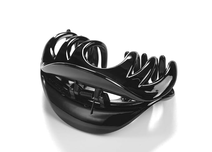 Youxuan Hair Claw for Women, 4 Inch Pretty Hair Clip, Hair Grip for Thick Hair, Black and Coffee