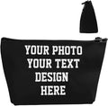 Custom Makeup Pouch Gifts Personalized Make-up Bag for Women -Customized Organizer Cosmetic Bag for Girls Add Your Photo or Text Design Toiletry Travel Purse Case