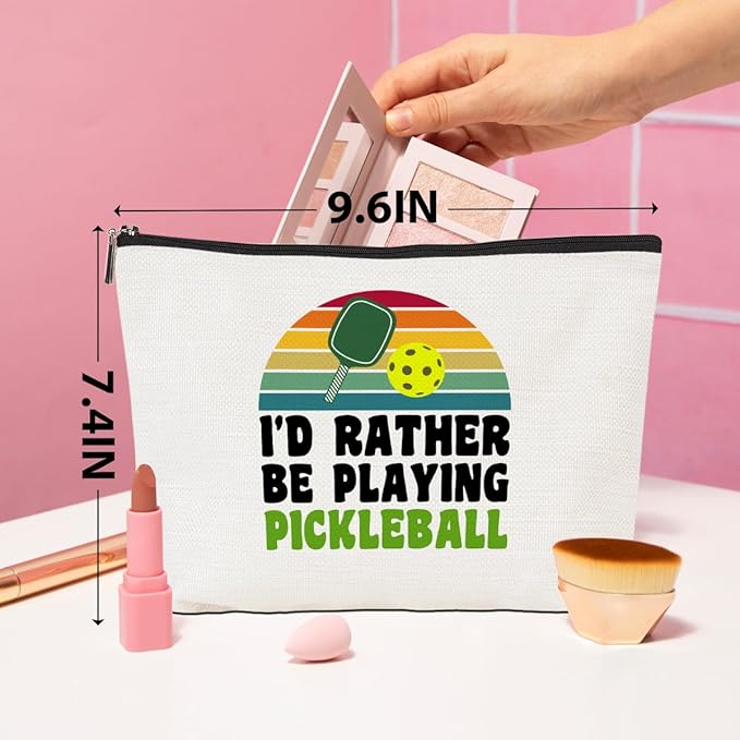 Pickleball Gifts Makeup Bag Pickleball Accessories Cosmetic Bag Pickleball Zipper Pouch Pickleball Lover Gifts for Girls Women Pickleball Fans Player Coach Coworker Christmas Birthday Gifts