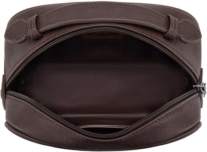 Montana West Wrangler Makeup Bags for Women Portable Toiletry Bag Small Travel Cosmetic Organizer for Gift Zipper Closure