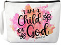 I Am A Child Of God Makeup Bag, Funny Cosmetic Bag for Goddaughter, Inspirational Gifts for Christian, Baptism Gifts for Godchild, First Communion Gifts, Catholic Gifts for Women