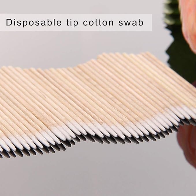 1200PCS Pointed Cotton Swabs, 4 inch Precision Microblading Cotton Swab Cotton Sticks Applicator for Eyebrow Tattoo Beauty Make-up Nail Clean, Wood Handle Pointed Tip Head…