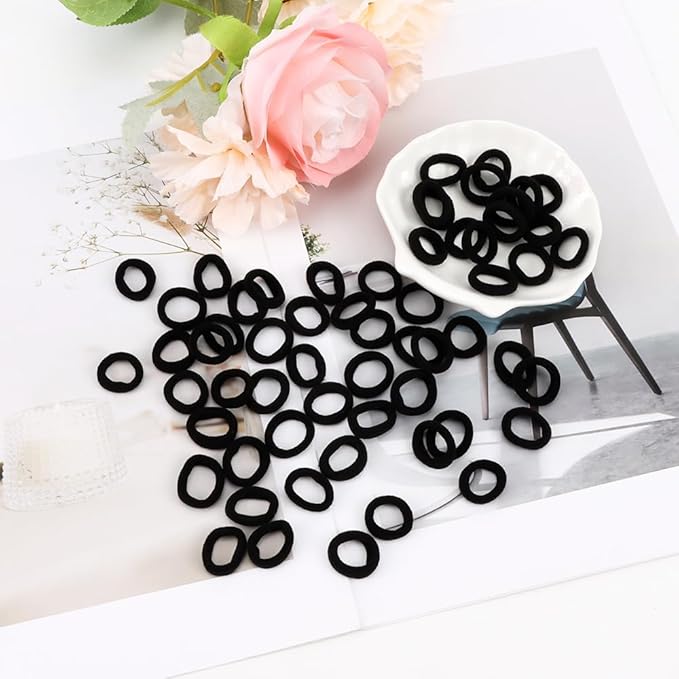 Bulk Hair Ties One Set Hair Scrunchies for Women Girls Elastics Ponytail Holder Bobbles Soft Scrunchies for Women Hair Bands Hair Ties Black Black, 1 Pack