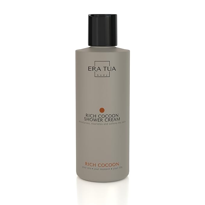 Rich Cocoon Shower Cream | Dutch Made & Formulated Moisturizing Body Wash for All Skin Types | Cozy Scent of Warm Wood, White Amber & Jasmine 200 ML