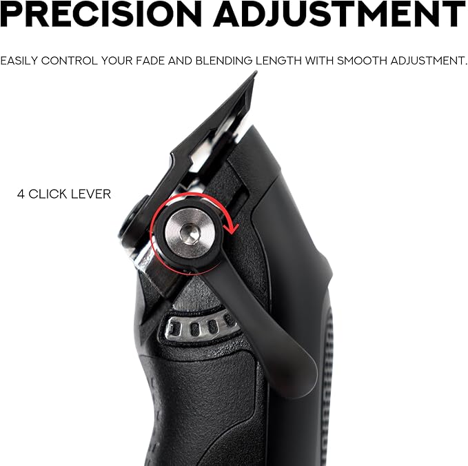 Supreme Trimmer Darkstar 82 Metal Body Clipper w. Magnetic Vector Motor | 180 Min Run Time, 9100 RPM Hair Clipper | Low Noise Professional Barber Clipper DLC Tade Blade | STC82