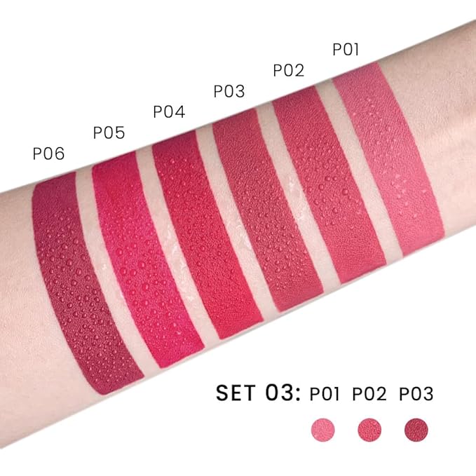 evpct 3Pcs Nude Pink Beige Rose Mauve Matte Lipstick Pack Sets for Women Silky Velvet Lipstick Matte Long Lasting Smudge Proof Lipstick Lip Stain Makeup Set Kit matte lipstick 24 hours original 03