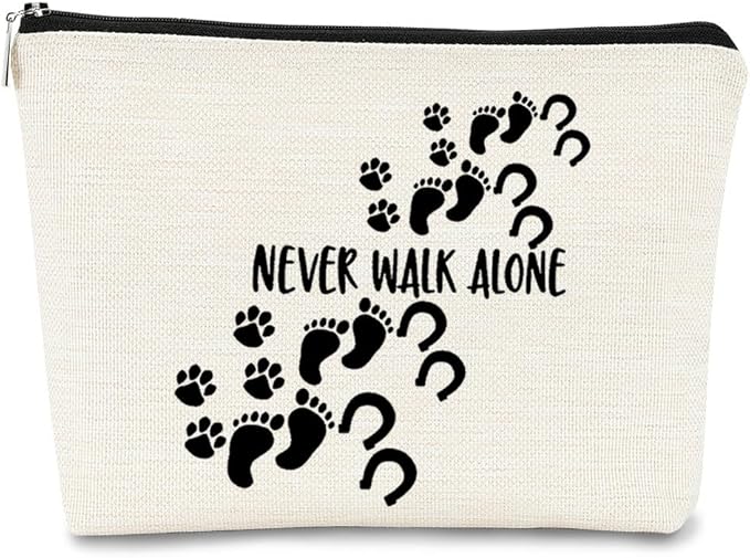 Horse Gifts Horsehoes Paw Farm Girl Makeup Bag,Inspirational Gifts Never Walk Alone Cosmetic Bag,Birthday Christmas Make up Bag Gifts for Women Coworkers Friend Teen Girls Animal Lover