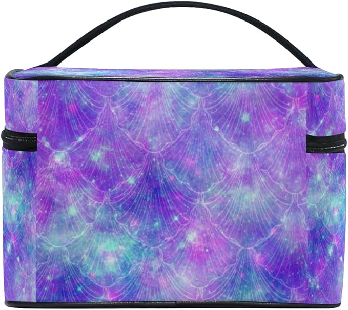 Makeup Bag, Mermaid Fantasy Space Travel Makeup Organizer Bag Cosmetic Cases Toiletry Bags for Girl Women Ladies