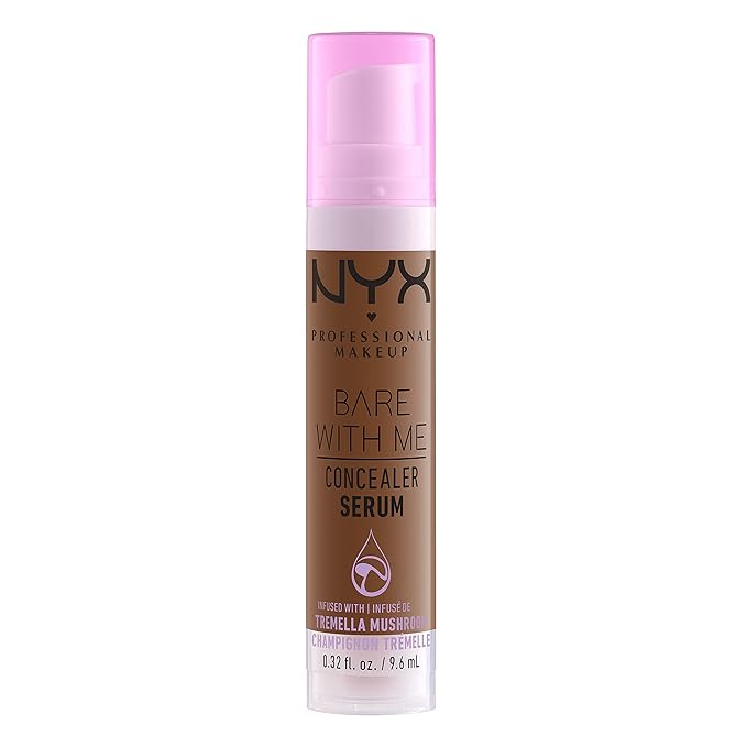 NYX PROFESSIONAL MAKEUP Bare With Me Concealer Serum, Concealer Makeup For Up To 24Hr Hydration - Mocha