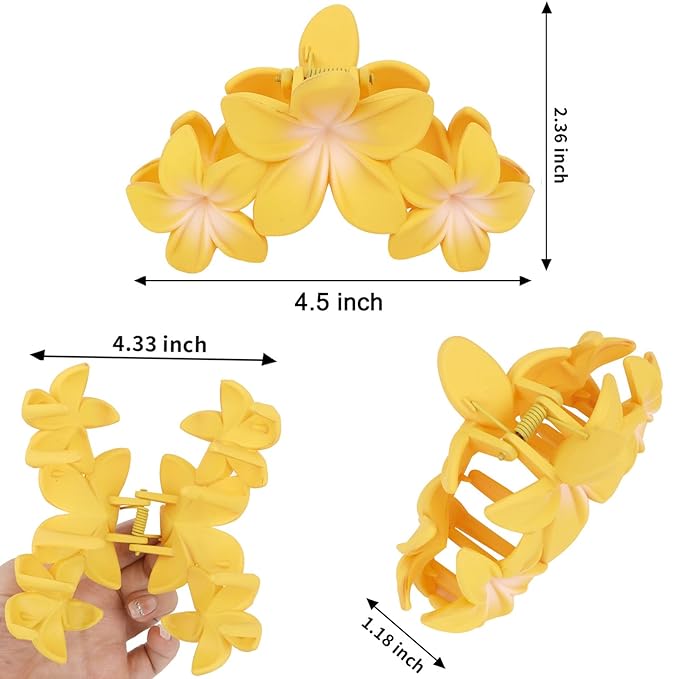 Ondder 4 Pcs Matte Large Claw Clips for Women & Girls - Non-Slip Strong Hold for Thick Hair, 4.5 Inch Big Jaw Clips