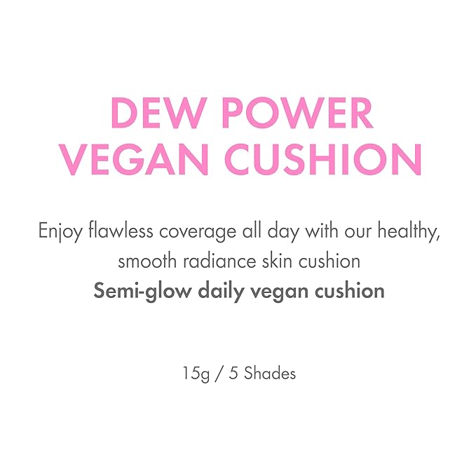Amuse SEOUL DEW POWER VEGAN CUSHION ([REFILL] 1.5 NATURAL) | Dewy, glow, long-lasting, clean beauty, lightweight, natural look, foundation for sensitive skin, hydrating cushion