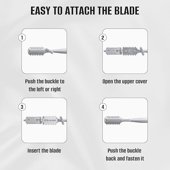 Aluminum Double-Edge Hair Thinning Razor Comb with 10pcs Blades,Hair Texturizing Cutting Razor Comb for Thin and Thick Hair Trimming and Styling