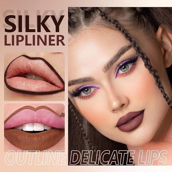 12Pcs Matte Lipstick Crayon Lip Liner pencil Set, Creamy & Hydrating Matte Lip Pencil, Smudge-Proof, Long-Wear Waterproof Lipstick Liner to Create Perfect Lip Makeup (12pcs) Set #01