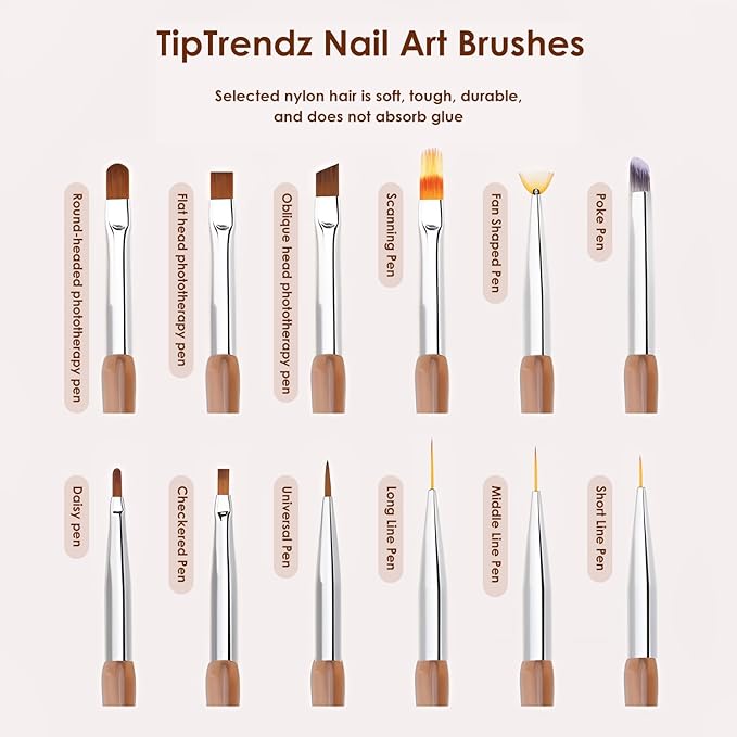 Versatile Nail Art Brushes Scanning Pen – Effortless Multi-Line Design for Tweed, Blush Gradient, and Glitter Accents, 04