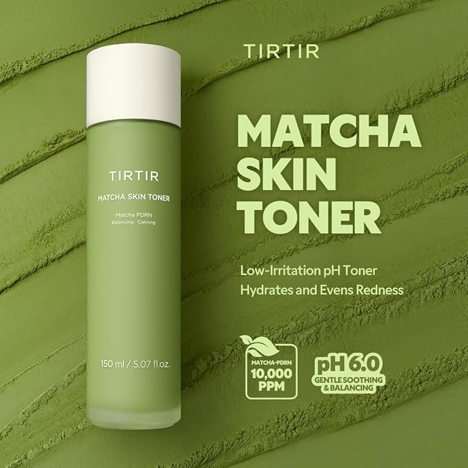 TIRTIR Matcha PDRN Skin Toner 5.07 Fl Oz | Hydrating Korean Daily Anti-Redness Skin Care Soothing Facial Toner for Sensitive Skin