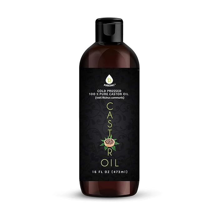 Pursonic 2-Pack Castor Oil (160oz) Cold-Pressed, 100% Pure, Hexane-Free Castor Oil-Moisturizing & Healing, For Dry Skin, Hair Growth - For Skin, Hair Care, Eyelashes