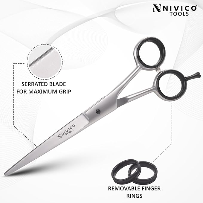 Professional 6.5” Hair Cutting Scissor with Comb– Sharp and Hairdressing Scissors Barber Shears Stainless Steel Hair Cutting Shears for Men & Women Precision Blades for Salon with Adjustment Screw