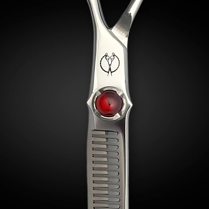5.5" VG10 Steel Professional Thinning Shears - Red Moon - (Hair Thinning Scissors)