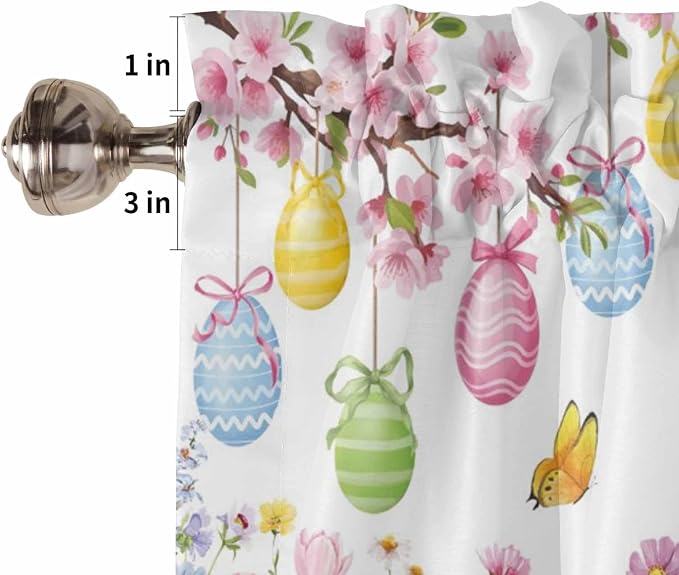 Happy Easter Living Room Curtains 72 Inches length, Spring Watercolor Bunny - Image 6