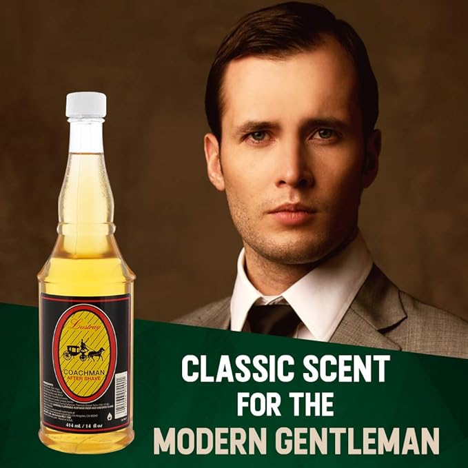 Lustray Coachman After Shave Lotion, Instantly Cools, Tones, Refreshes The Skin After Shaving 14 fl oz