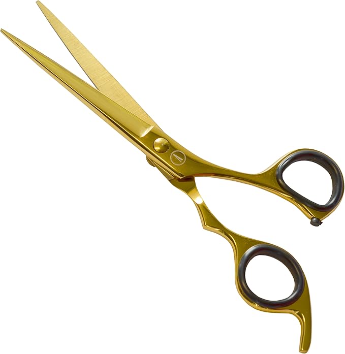 ANDUSTRIAL - Professional Hair Cutting And Thinning Scissors/Shears For Men/Women/Home/Salon - Premium High Carbon Steel Quality - Smooth And Sharp - 6.5 Inch, Gold