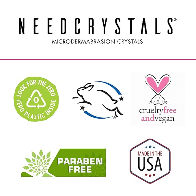 NeedCrystals Microdermabrasion Crystals DIY Face Scrub. Natural Facial Exfoliator for Dull or Dry Skin Improves Scars, Blackheads, Pore Size, Wrinkles, Blemishes & Skin Texture 8 oz. / 227g.