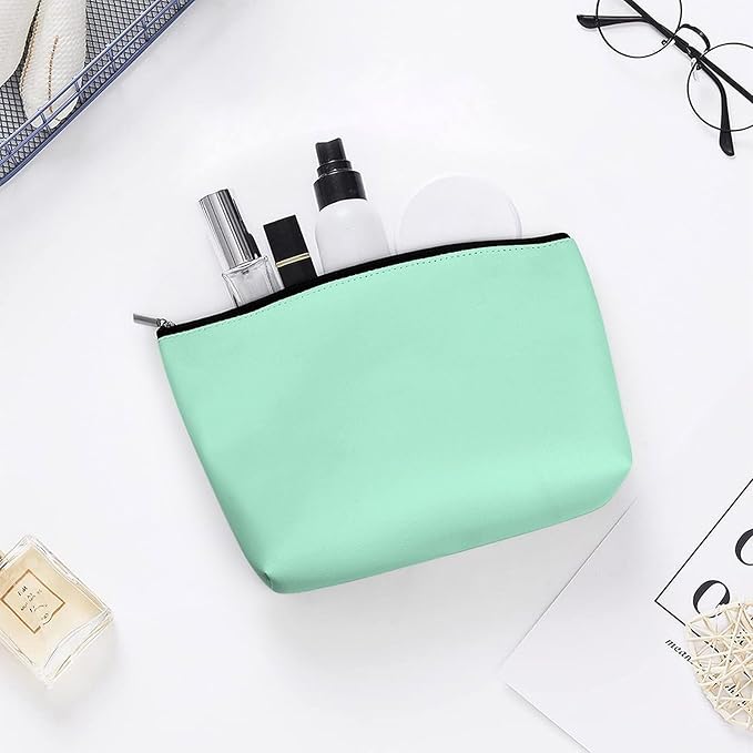 Fashion Zipper Cosmetic Case, Portable Makeup Case, Personality Toiletry Bag, Travel Cosmetic Toiletry Bag Light Blue