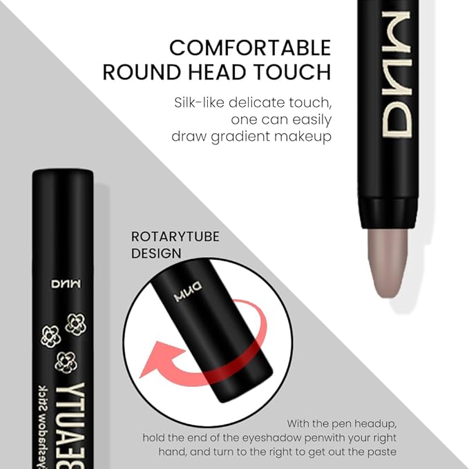 evpct Ginger Matte Cream Eye Shadow Brightener Sticks Set for Eyes, Ginger Matte Pencil Eye shadow Applicator Stick Pen Palette Makeup Waterproof sombras en crema para ojos 29#