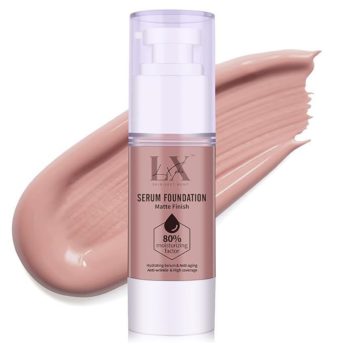 Moisturizing Foundation with 1% Hyaluronic acid, Deep Hydration & High Coverage Serum Foundation for A Smooth & Satin Finish, 301 Medium