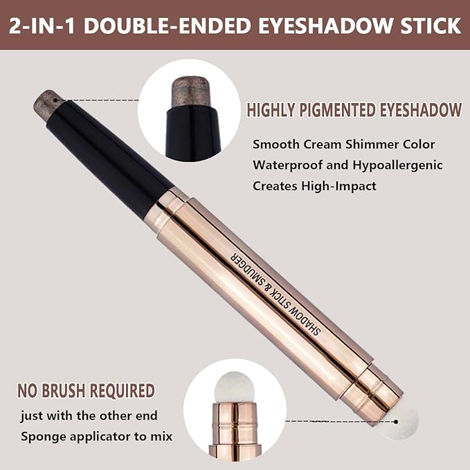 Brown Eyeshadow Stick Eyeliner pencil For Eye Makeup Cream Shimmer Smooth Glitter Dark Light Matte Single Crayon Primer Palette Hypoallergenic Natural Waterproof Long Lasting Eyeshadow 07