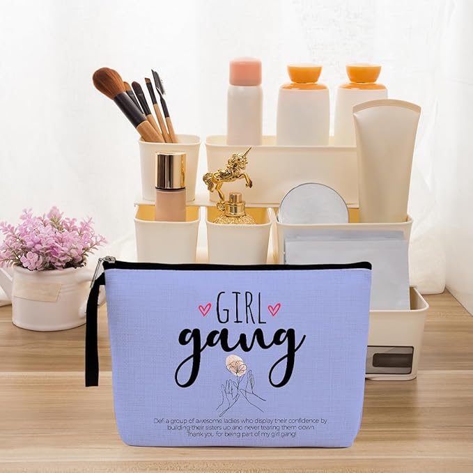 4Pcs Girls Trip Favors Weekender Bags for Women - Girl Power Makeup Bag with Zipper Pouch for Wedding, Bachelorette Party
