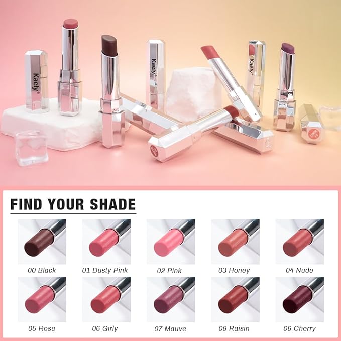 Kaely Cherry Honey Lipstick Tinted Lip Balm, Hydrating Shine Lipstick for Women Dry Lips, Moisturizing Nourishing Glossy Lip Gloss Stain Makeup, Sheer Lightweight, Vegan & Cruelty-Free, 09