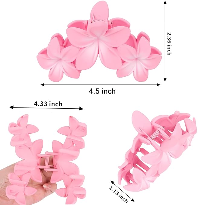 Ondder Large Matte Non-Slip Hair Clips for Thick Hair - 4 Pcs 4.5 Inch Claw Clips with Strong Hold for Women and Girls