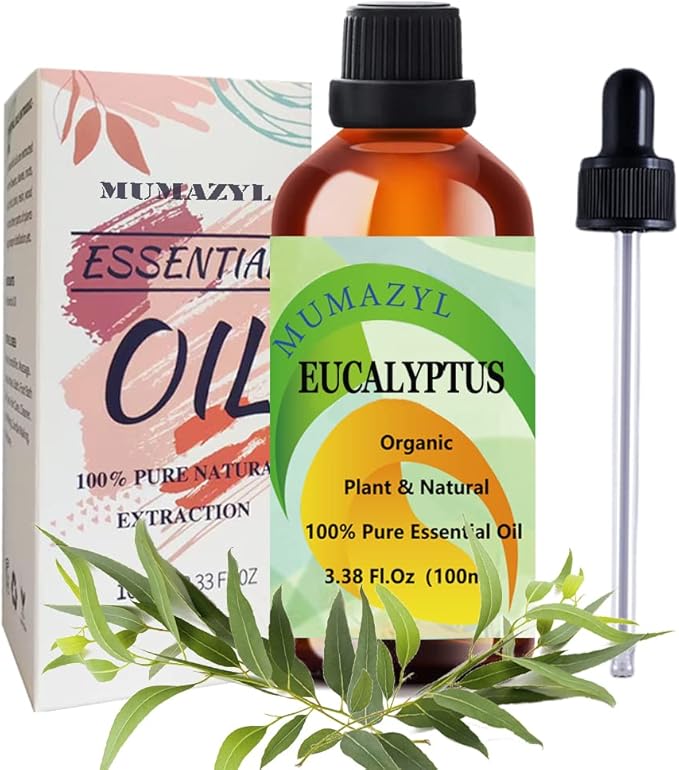 Eucalyptus Essential Oil Organic Plant Natural 100% Pure Eucalyptus Oil for Diffuser Cleaning Home Bedroom Perfumes Humidifier Soap Candles 100ml 1 Pack