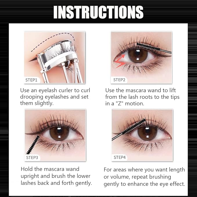 Ultra-Slim Brush Tubing Mascara for Mature Lashes – Waterproof Volume + Length for Fine Short Lower Lashes, Hypoallergenic Smudge-Proof Formula, Older Women Sensitive Eyes Friendly (Brown)