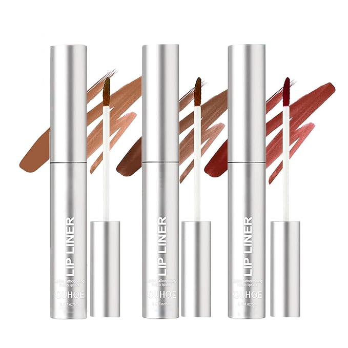 Dulele 3PCS Peel Off Lip Liner Set, Matte Pink Peel Off Lip Liner Stain, Peel Off Lip Stain Tattoo, Nude Non-Fading Lip Gloss Lip Tint