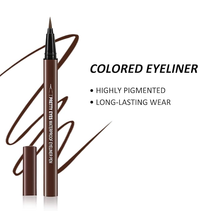 Boobeen 3pcs Liquid Eyeliner Pen, Matte Eye Liner with Precision Tip, Long Lasting Eyeliner Pencil for Bold Eye Makeup, Glides on Smoothly