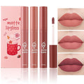 3Pcs Nude Matte Lipstick Set, Ice Cream Velvet Smooth Matte Lip Gloss, 24 Hour Natural Long Lasting & Nourishing Lip Glaze Non-stick Cup for Women Makeup (Set C)