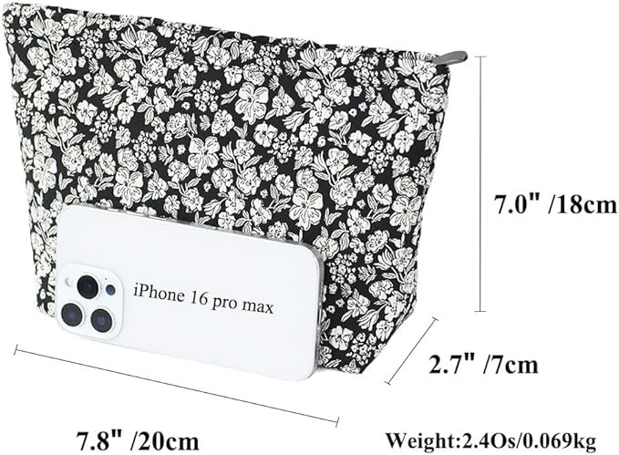 Floral Jacquard Makeup Bag - Large Capacity Cosmetic Pouch for Travel, Toiletry Organizer with Zipper, Perfect for Daily Use & Gifts, Stylish Make Up Organizer, Purses for Women Clearance