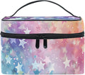 MNSRUU Makeup Bags, Starry Sky Makeup Organizer Bags Toiletry Bag Box Travel Cosmetic Bag Make Up Train Case for Women Teen Girl Ladies