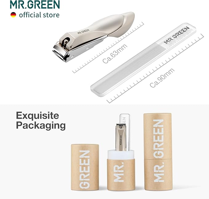 MR.GREEN Baby Safety Nail Clippers Nail Care Clippers Fingernail Cutter Newborn Baby Convenient Nail File Manicure Tools (Baby Nail Clipper+Nano Glass File)