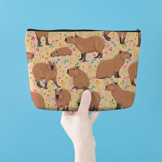 Azteoiz Cute Capybara Makeup Bag Capybara Gifts Cosmetic Bag Animal Lover Gifts for Women Girls Capybara Lovers Daughter Friends Sisters Capybara Stuff Graduation Birthday Gifts Travel Toiletry Bag